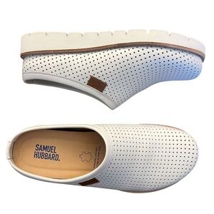 Samuel Hubbard Samsport Clog Perforated Leather Lightweight White Sporty Size 6